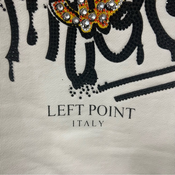 Left Point Sweatshirt Money Sneakers Graffiti Rhinestones Y2K 90s Streetwear 3XL - Picture 5 of 16